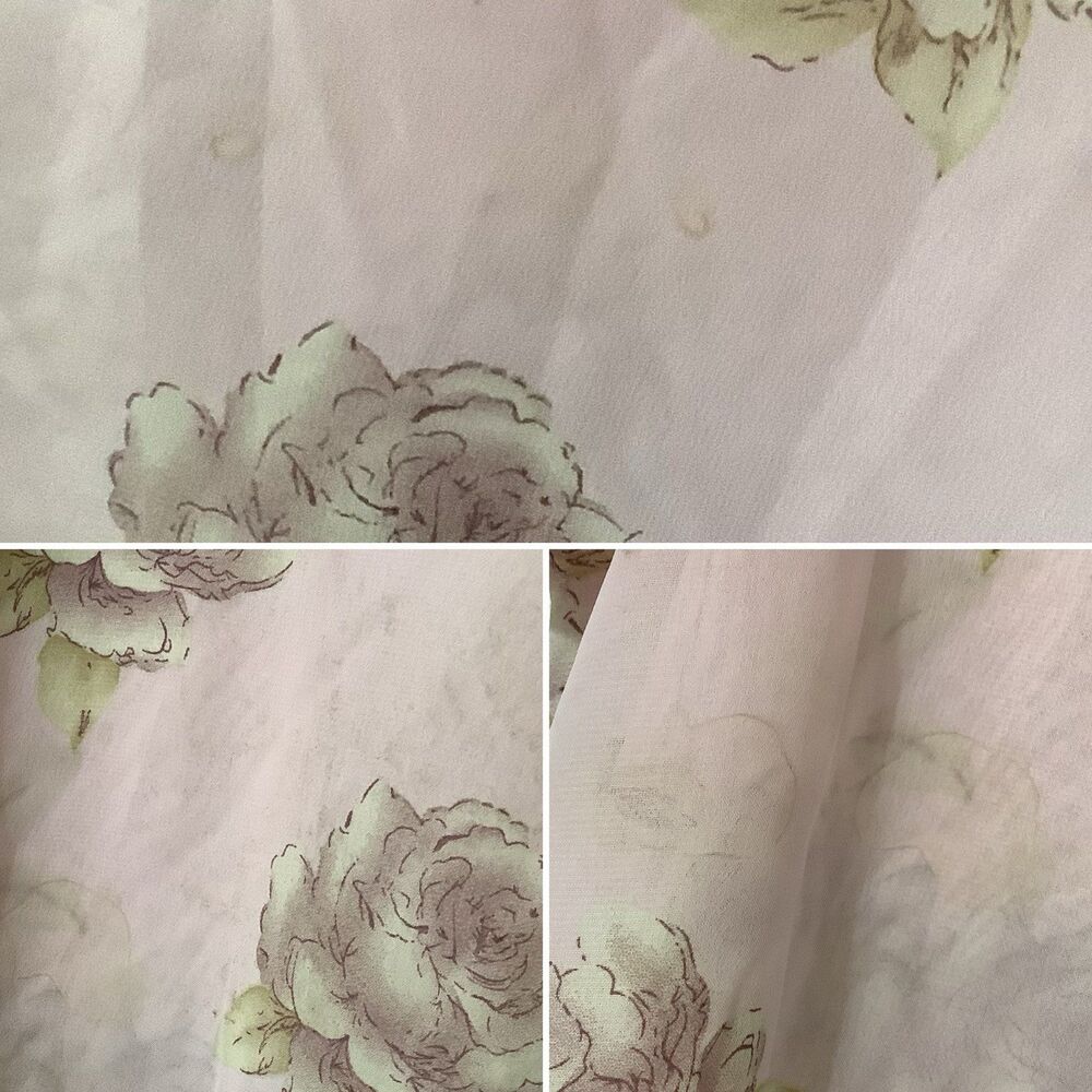 Vintage 90s Pink Floral Girly Cottagecore Feminine Ruffle Spring Midi Dress 20W - Picture 8 of 8